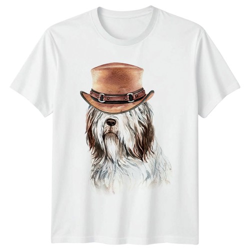 Bearded collie top hat - top,