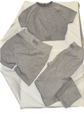 Pink Soda 3 Piece Gym set with Leggings Crop Top And Shorts Used. Good Condition