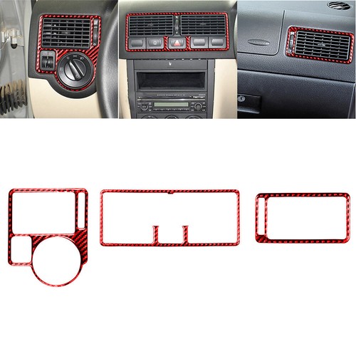 3pcs red carbon fiber - dash, air