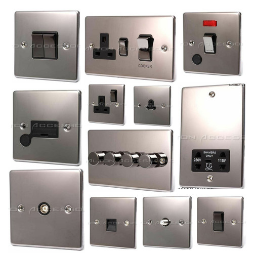 Black chrome light switches - black,