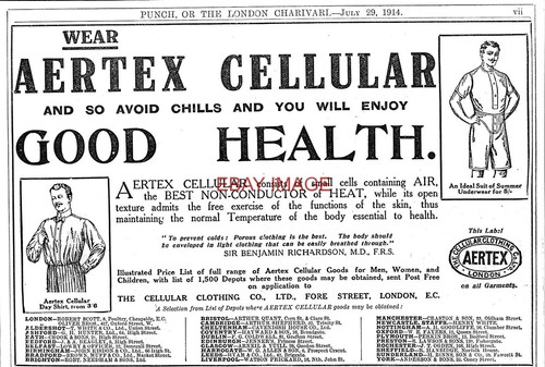1914 advert aertex - advert, cellular