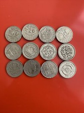 12 X £1 Round One Pound Coins