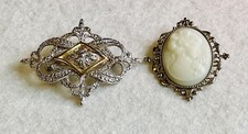 Two Brooches Vintage Style