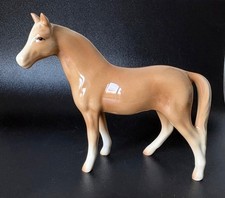 Vintage PALOMINO Gloss ARAB HORSE Thoroughbred Pony FIGURINE Left  P ? Beswick ?