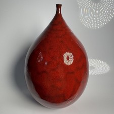 Belgian Red Ceramic Fig Vase -