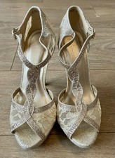 Dream Pairs Women’s Stiletto Shoes, Platform Open Toe, Rose Gold, UK 6, US8, VGC