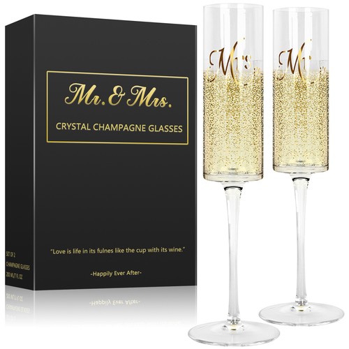 Mrs champagne flutes - &,