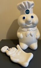 Vintage 1988 Pillsbury Doughboy Cookie Jar & 1997 Spoon Rest Benjamin & Medwin