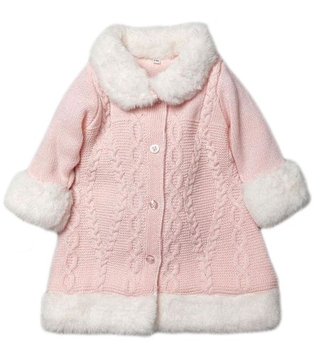 Baby girl coat knitted - coat, faux