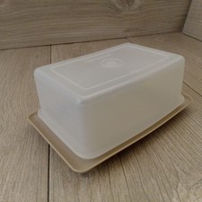 Tupperware Butter Cheese Dish Vintage Beige / Brown Rectangular 15x10x6cm 781-2