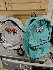 Two Superdry brand backpacks Grey, Green V.Good condition