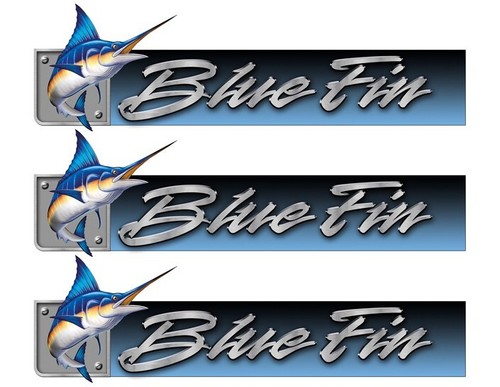 Blue fin custom stickers - fin,
