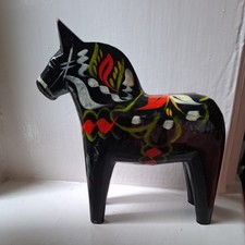 Vintage Swedish Authentic Nils Olsson Wooden Dala Horse 15cm 