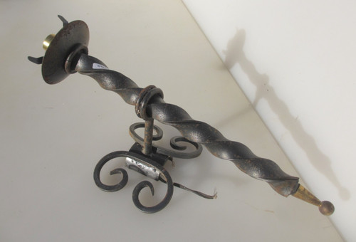 Vintage iron light sconce old - iron,