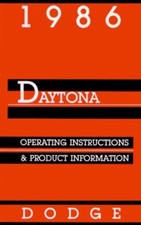 1986 Dodge Daytona Owner's