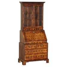 FINE ANTIQUE GEORGIAN CIRCA 1780 OYSTER VENNER BUREAU BOOKCASE CHEST OF DRAWERS