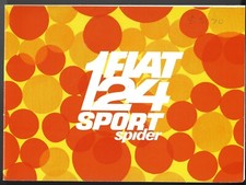 Fiat 124 Sport Spider 1438cc 1967-1969 Export Markets Sales Brochure In English