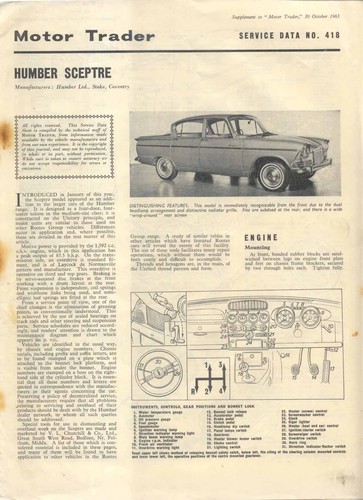 Humber sceptre motor - humber,