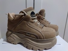 Buffalo London Trainers Lowtop Chunky Platform Beige Sand Size 4