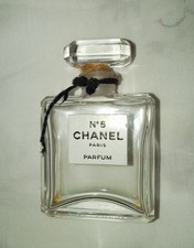 CHANEL No 5 Vintage Perfume 7.5ml Empty Bottle And Box with glass stopper rare