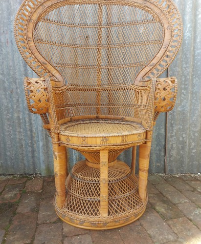 Woven cane peacock cobra chair - peacock,