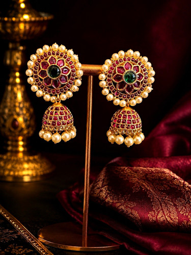 Gold tone jhumka dangle - gold-tone,