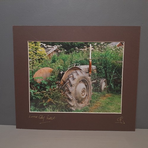 Vintage tractor little - tractor, grey