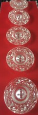 5 Vintage Clear Buttons – Decorative Design – Glass or Celluloid – Sewing Lot