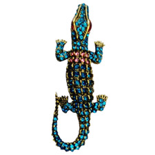 Vintage Metal Lizard Brooch