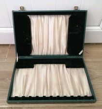 Vintage Cutlery Canteen Blue Textured Effect - Empty Case Ideal for Upcycling