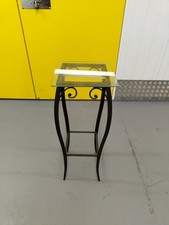 Black Metal & Glass Tall Side / Plant Stand