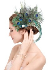 Z&X Peacock Feather Hair Clip