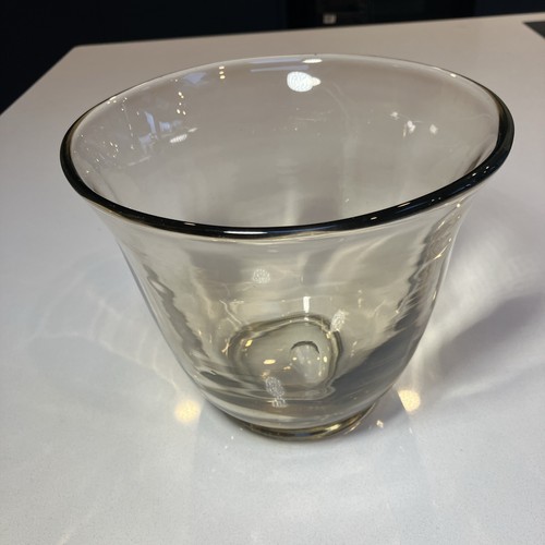 Vintage smoked glass vase - smoked,