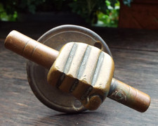 LARGE BRASS FIST HOLDING SCROLL SAFE HANDLE DOOR TWIST PULL