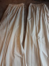 Cream Striped Curtains . Each Curtain is Approx 89" Long by 92" Wide