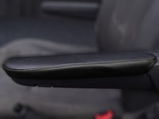 Black real leather armrest - black,
