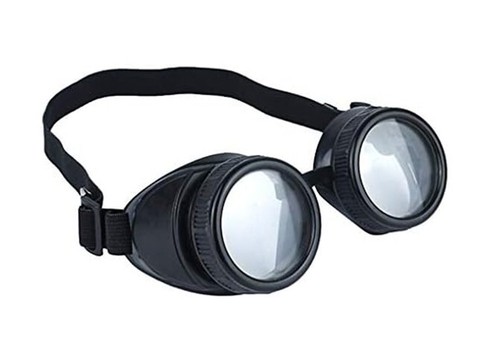 Black steampunk pilot - steampunk, goggles