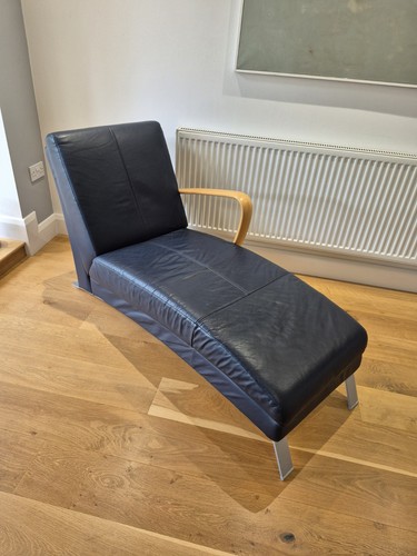 Italian leather chaise longue - italian,