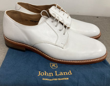 John Land Tropical Shoes Size 11M Leather Hand Made White RN Royal Navy Issue