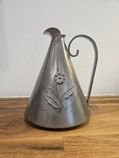 Vintage Haugrud Tinn Norway Pewter Jug with Flower 18 cm Tall – #164