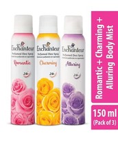 Enchanteur Romantic+Charming+Alluring Perfumed Deo Spray, 150ml x 3 Pack
