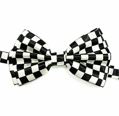 Black and white checkered - and, bow