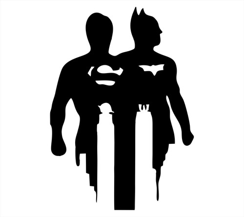 Batman superman silhouette - batman,
