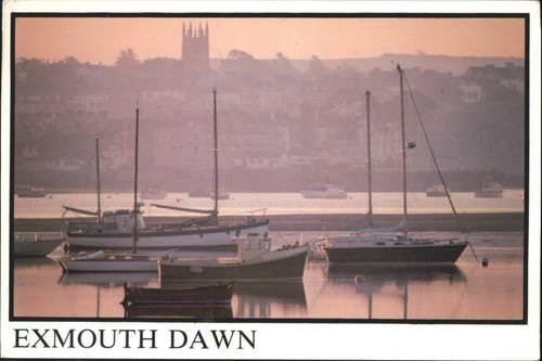Vintage exmouth dawn postcard - exmouth,