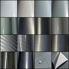 16 Styles of GREY Self Adhesive Vinyl Wrap - AIR FREE - Car/Vehicle Film Sticker