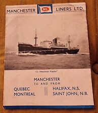 Late 1960's S.S. Manchester Progress Manchester Liners Ltd Brochure Ship/ Inter