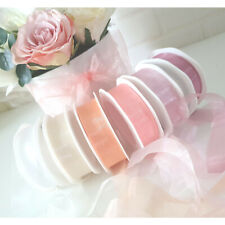 Blush Pink Nude White Ivory Voile Ribbon Dusky Pinks 25mm 38mm 70mm Weddings