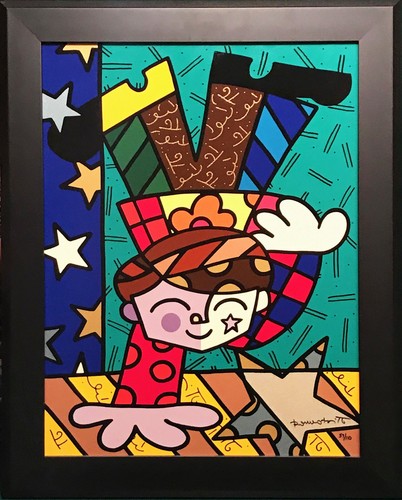 Romero britto upsidedown - britto, too"
