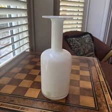 Vintage Holmegaard Kastrup Otto Brauer white milk Glass Gulvase 24cm Height