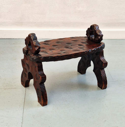 Vintage french farmhouse stool - french,